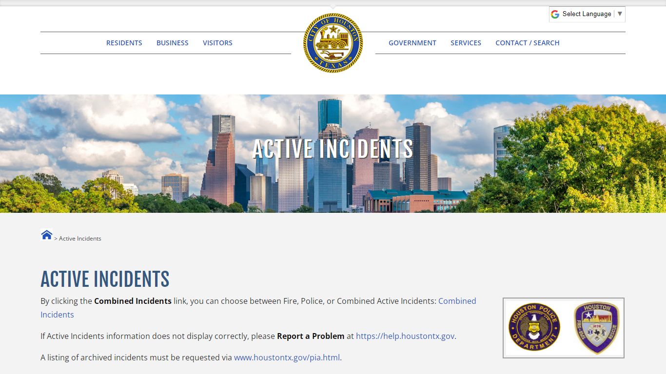 Active Incidents - Houston